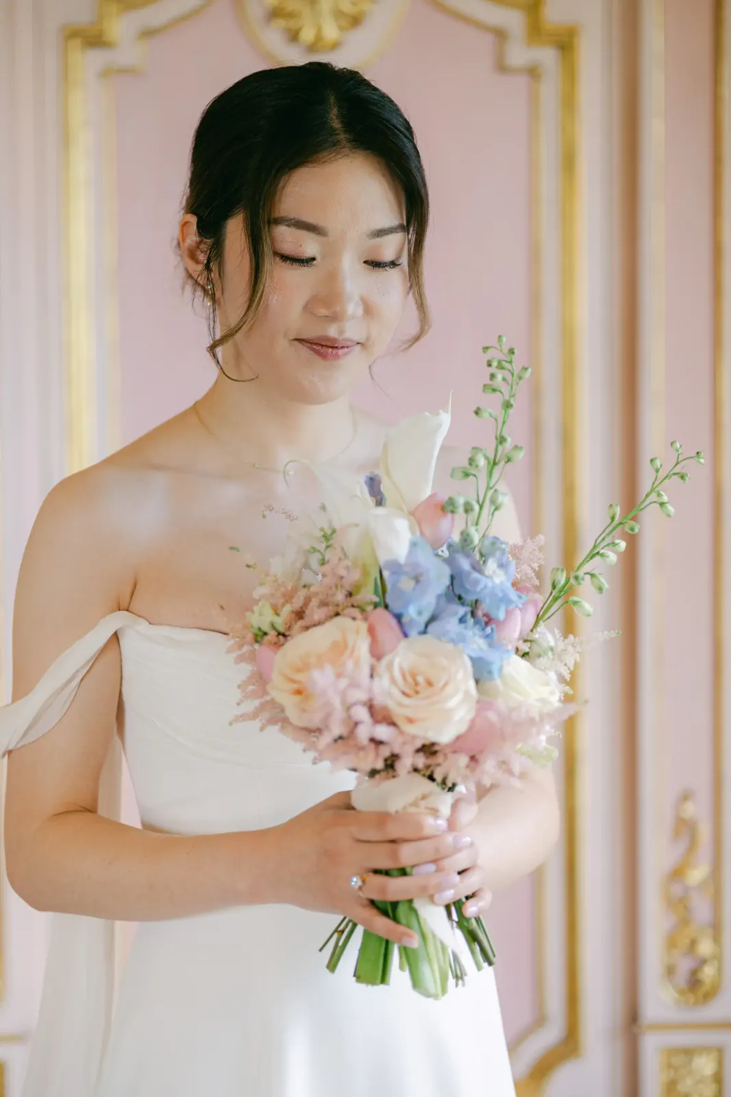 Audrey bridal bouquet soft portrait