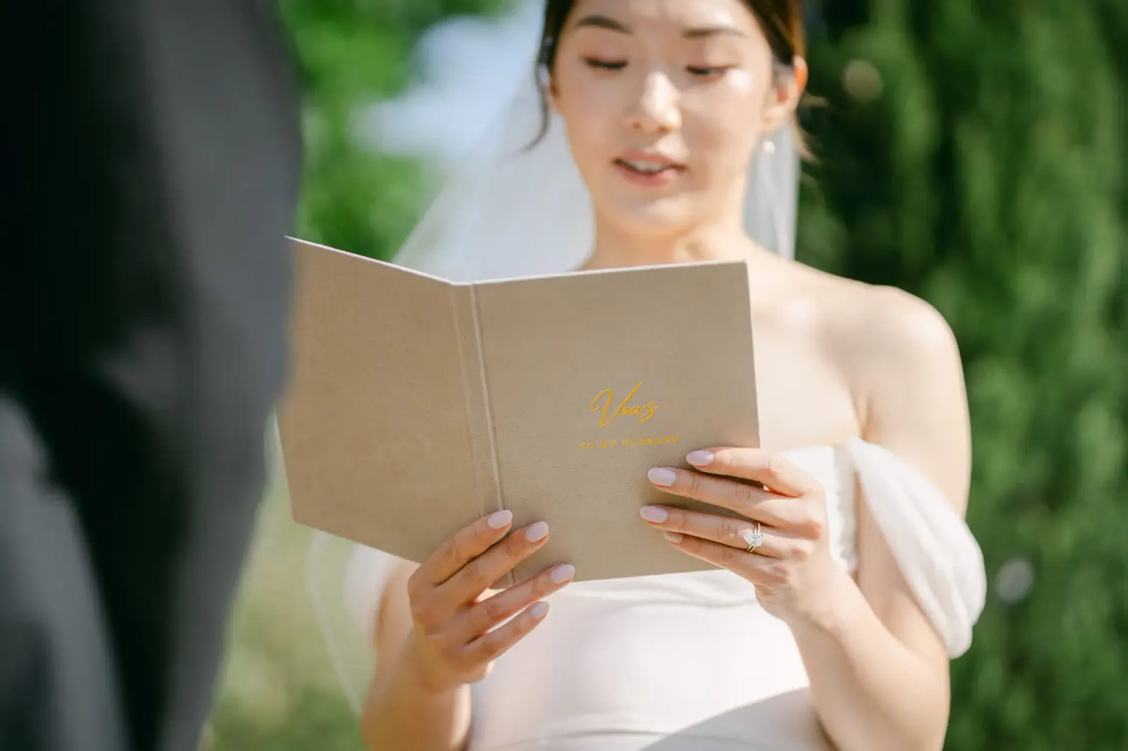 Audrey reading vows ceremony book