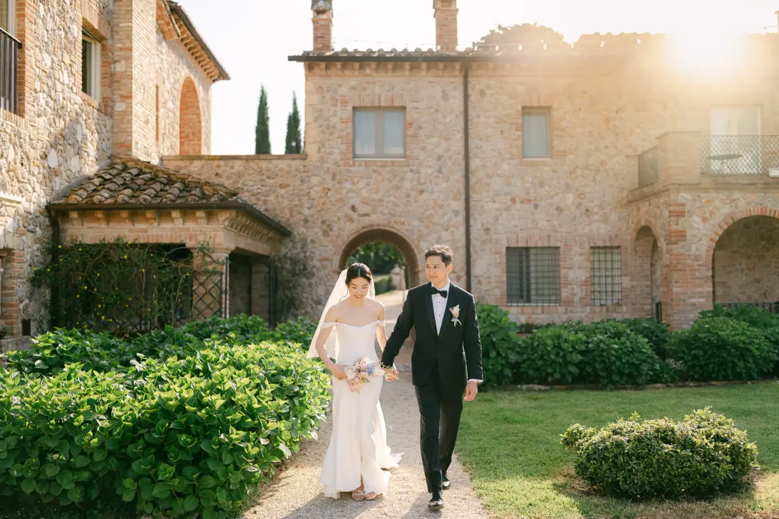 Audrey james villa courtyard golden hour
